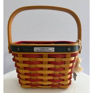Longaberger 2001 Inaugural Basket Patriotic Red Blue Woven Wood Collectible